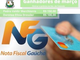 Ganhadores de mês de março do Nota Fiscal Gaúcha