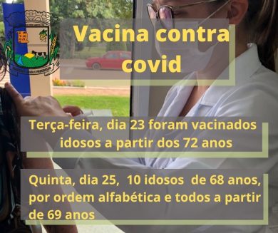 Cronograma de vacinação contra Covid-19 em Lagoa dos Três Cantos