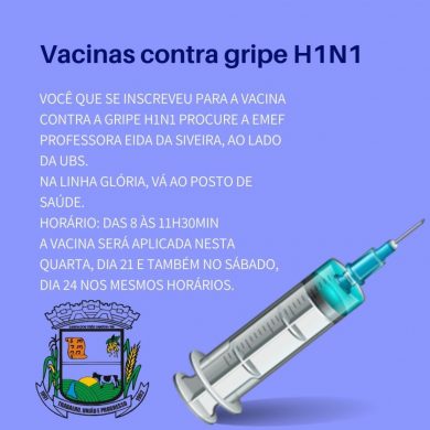 Recado para as pessoas que se inscreveram para a vacina contra a gripe H1N1