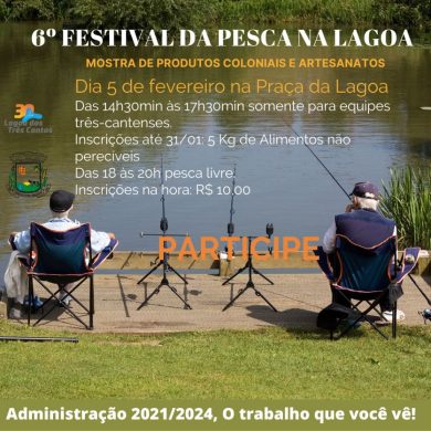 6º Festival da Pesca na Lagoa será no próximo domingo