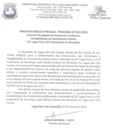 PARCERIA PÚBLICO-PRIVADA – PROCESSO Nº 001/2023