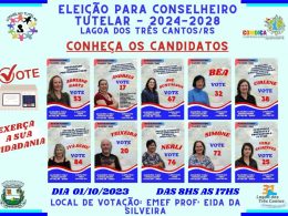 Inicia hoje a campanha visando a eleição do Conselho Tutelar de Lagoa dos Três Cantos para o quadriênio 2024-2028