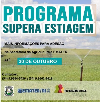 Secretaria da Agricultura de Lagoa dos Três Cantos oferece auxílio para habilitação em programa de irrigação do Governo do Estado