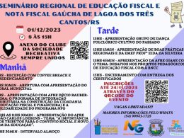 Lagoa dos Três Cantos realizará I Seminário Regional de Educação Fiscal e Nota Fiscal Gaúcha