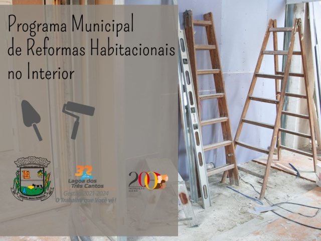2ª etapa do Programa de Reformas Habitacionais no Interior está com inscrições abertas